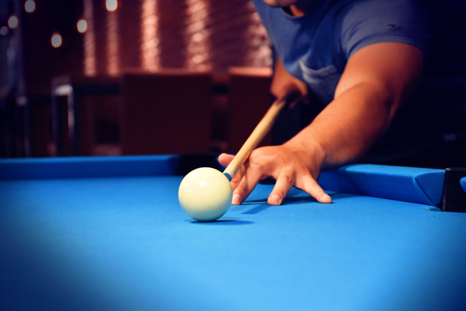 A shot on the cue ball
